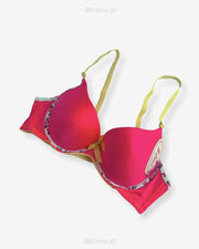 Women Push Up Underwire Smoothing Bra - Pink - 678