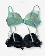 Imported Stocklot Branded  Net Pushup Bra - Underwired Bra  - Padded Bra - Pack of 2