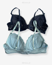 Imported Stocklot Branded  Net Pushup Bra - Underwired Bra  - Padded Bra - Pack of 2