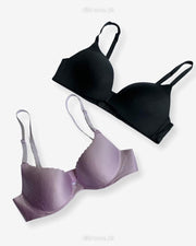 T-Shirt Bra - Soft Padded Imported Stocklot Branded Pushup Bra - Non Wired Bra - Non Padded Bra - Pack of 2