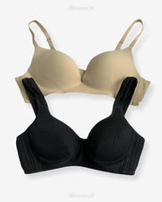 T-Shirt Bra - Soft Padded Imported Stocklot Branded Pushup Bra - Non Wired Bra - Non Padded Bra - Pack of 2