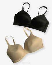 T-Shirt Bra - Soft Padded Imported Stocklot Branded Pushup Bra - Non Wired Bra -Single Padded Bra - Pack of 2