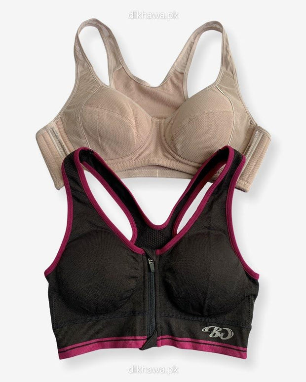 Ladies Jogging Bra - Sports Bra - Pack Off 2 Sports Bra - Padded Sports Bra Pack Off 2