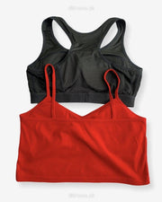 Non Padded Ladies Jogging Bra - Sports Bra - Soft Padded Imported Stocklot Branded Pushup Bra - Single Padded Bra - Pack of 2