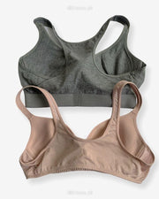 Non Padded Ladies Jogging Bra - Sports Bra - Soft Padded Imported Stocklot Branded Pushup Bra - Single Padded Bra - Pack of 2