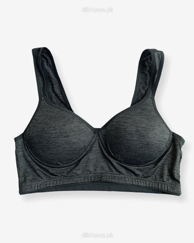 Low Impact Cotton Non-Padded Non-Wired Sports Bra in Ladies Jogging Bra Imported Stocklot Branded Pushup Bra