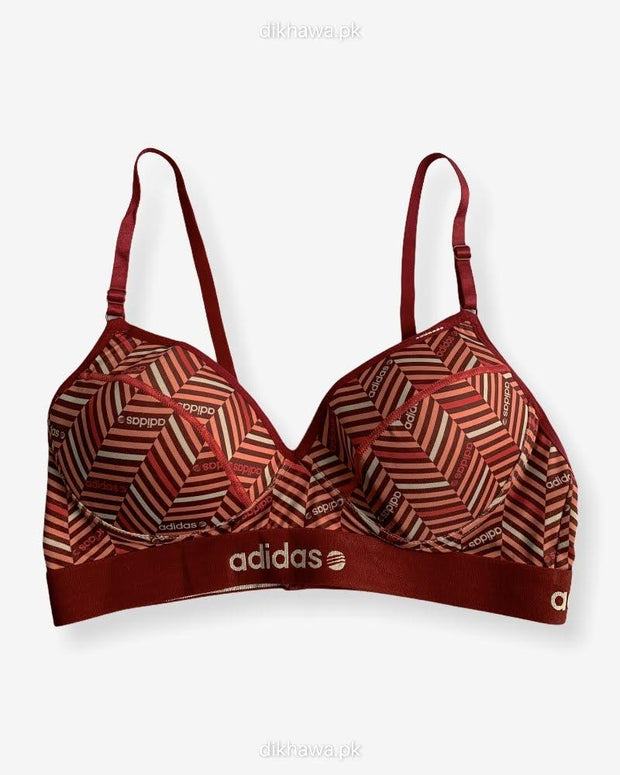 Adidas Women Sports Lightly Padded Bra Ladies Jogging Bra Imported Stocklot Branded Sports Bra