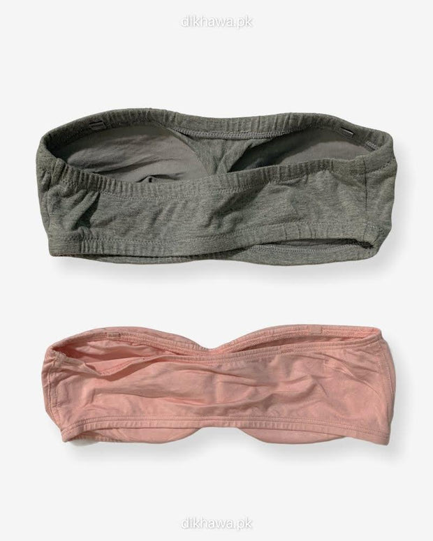 Pack off 2 - Women Tube Non Padded Bra - Strapless Sports Bra - Soft & Non Padded Bra