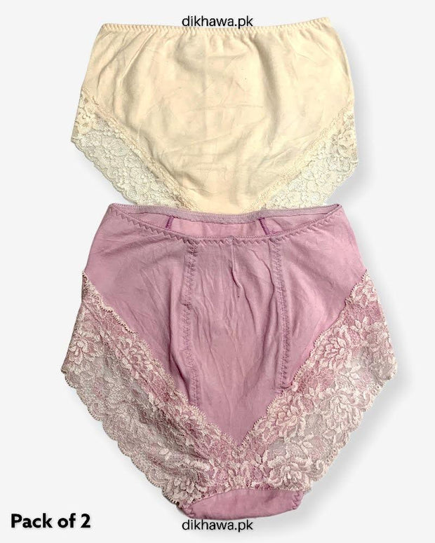 Pack of 2 Imported Stocklot Branded Net Panty Stretchable Lace Panty 2021