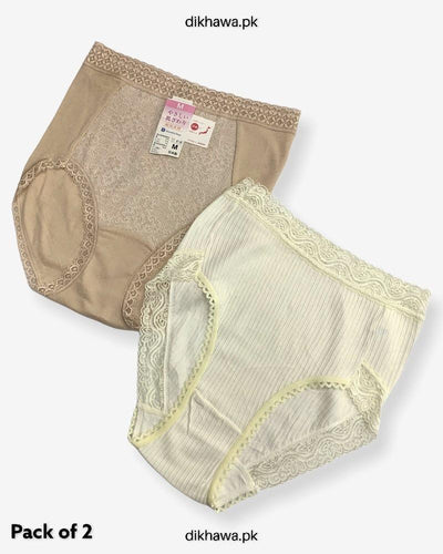 Pack of 2 Imported Stocklot Branded Net Panty Stretchable Cotton Lace Panty 2021