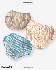 Pack of 3 Kids Panty Imported Stocklot Branded Girls Pure Cotton Printed Briefs Underwear Panty Combo