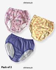 Pack of 3 Kids Panty Imported Stocklot Branded Girls Pure Cotton Printed Briefs Underwear Panty Combo