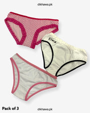 Pack of 2 Imported Stocklot Branded Cotton Lace Panty Stretchable Cotton Thong Panty 2021