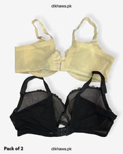 Imported Stocklot Branded  Net Pushup Bra - Underwired - Non Padded Bra - Pack of 2