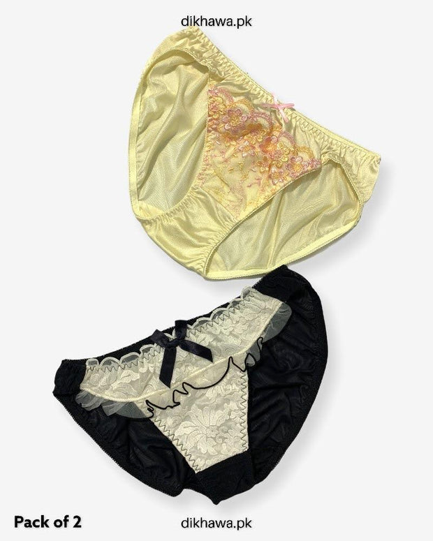 Pack of 2 Imported Stocklot Branded Net Panty Stretchable Net Lace Panty 2021