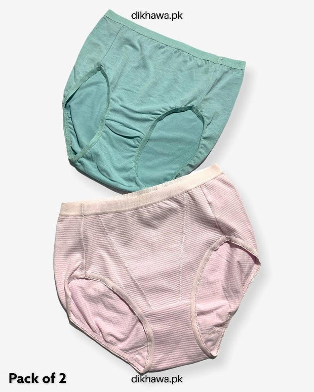 Pack of 2 Imported Stocklot Branded Cotton Panty Stretchable Cotton Panty 2021