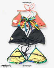 Pack Of 3 Stocklot Bikini Top Swimwear | Bikini Top Bundle | Imported Stock Branded Bikini Top