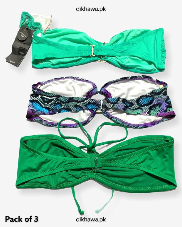 Pack Of 3 Stocklot Bikini Top Swimwear | Bikini Top Bundle | Imported Stock Branded Bikini Top