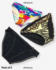 Pack of 3 Imported Stocklot Branded Jersey Panty Bikini Style Sexy Thong Panty
