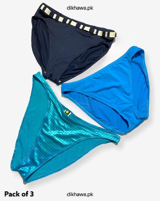 Pack of 3 Imported Stocklot Branded Jersey Panty Bikini Style Sexy Thong Panty