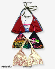 Pack Of 3 Stocklot Bikini Top Swimwear | Bikini Top Bundle | Imported Stock Branded Bikini Top