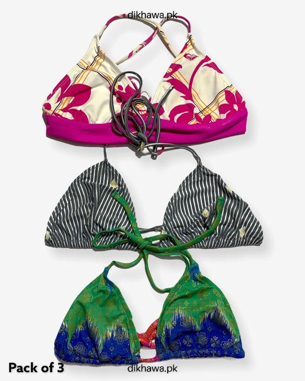 Pack Of 3 Stocklot Bikini Top Swimwear | Bikini Top Bundle | Imported Stock Branded Bikini Top