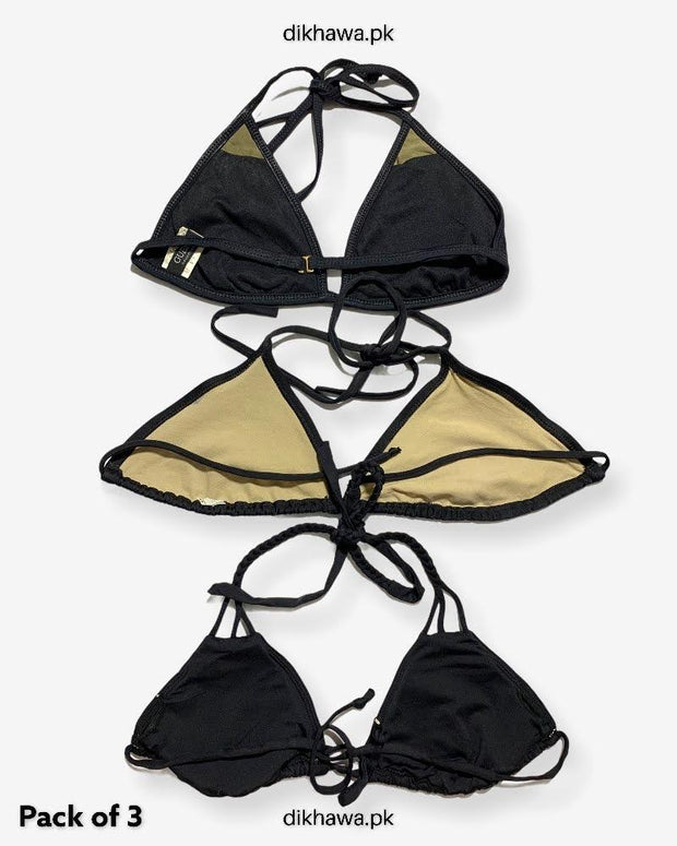 Pack Of 3 Stocklot Bikini Top Swimwear | Bikini Top Bundle | Imported Stock Branded Bikini Top