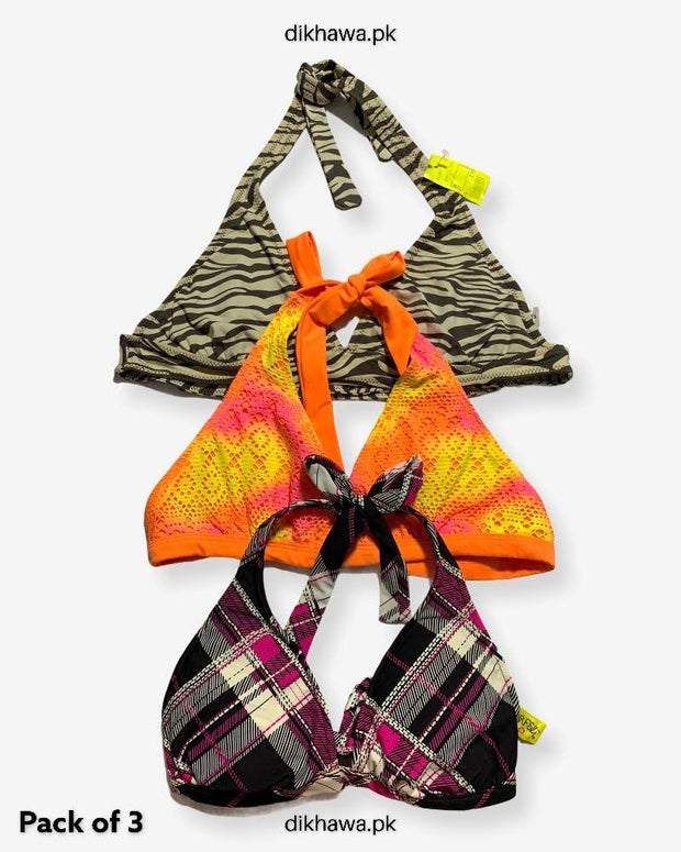 Pack Of 3 Stocklot Bikini Top Swimwear | Bikini Top Bundle | Imported Stock Branded Bikini Top