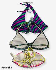 Pack Of 3 Stocklot Bikini Top Swimwear | Bikini Top Bundle | Imported Stock Branded Bikini Top