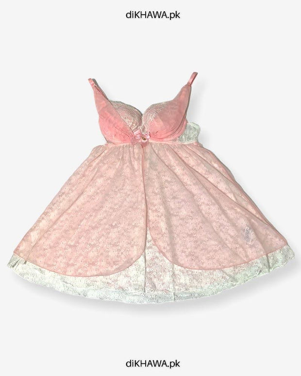 Imported Stocklot Branded Cotton Nightwear Women Floral Lace Short Mini Nightdress Nighties