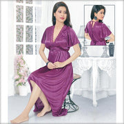 Purple - FL-515 - Flourish Nightwear - Nighty - diKHAWA Online Shopping in Pakistan