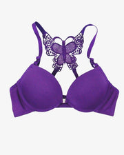 Sexy Butterfly Bra Purple- Single Padded Under Wired
