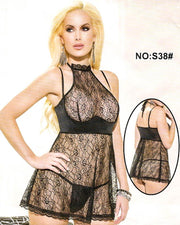 Bridal Sexy Transparent Short Lace Nighty - S38