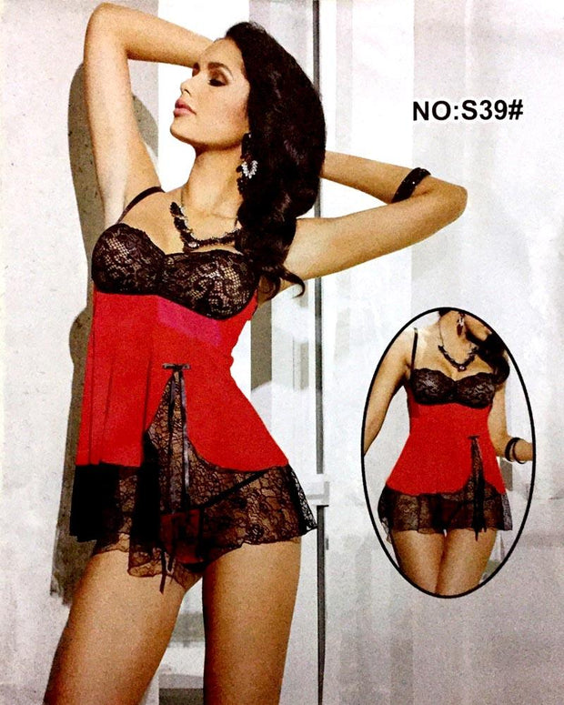 Romantic Silk Short Nighty For Women - S39