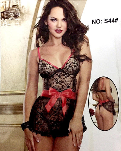 Romantic Silk Short Nighty For Women - S44