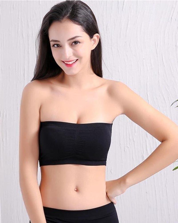 Pack of 3 - Sexy Tube Padded Top Bandeau Stretchable Strapless Bra