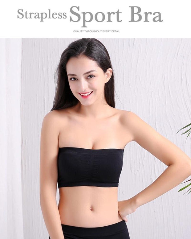 Pack of 2 - Sexy Tube Padded Top Bandeau Stretchable Strapless Bra