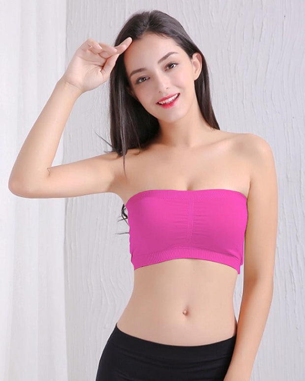 Pack of 3 - Sexy Tube Padded Top Bandeau Stretchable Strapless Bra