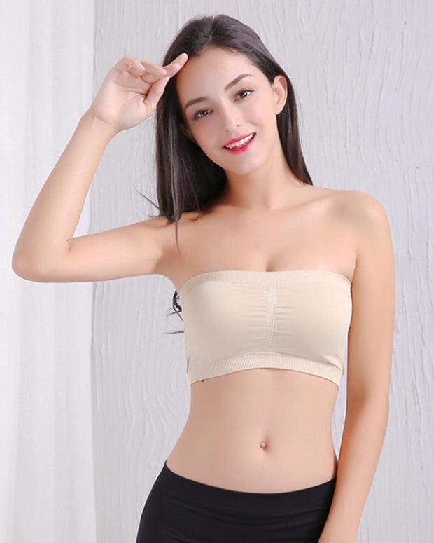 Pack of 2 - Sexy Tube Padded Top Bandeau Stretchable Strapless Bra