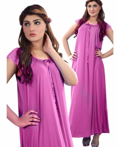 Pink - FL-0026 - Flourish Nightwear - Nighty - diKHAWA Online Shopping in Pakistan