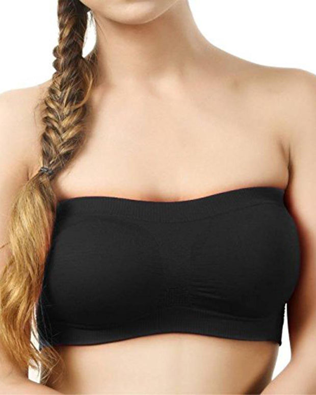 Pack of 3 - Strapless Sports Bra - Soft & Non Padded Bra - Mix Colours