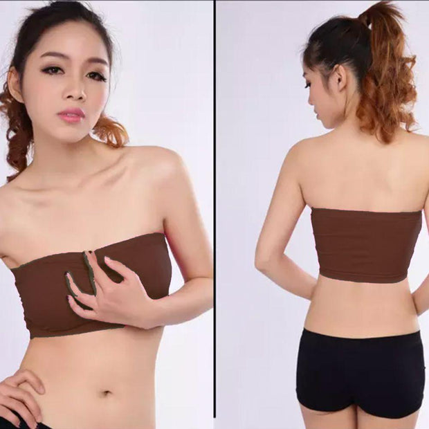 Brown Sports Bra Strapless Non Padded - Bras - diKHAWA Online Shopping in Pakistan