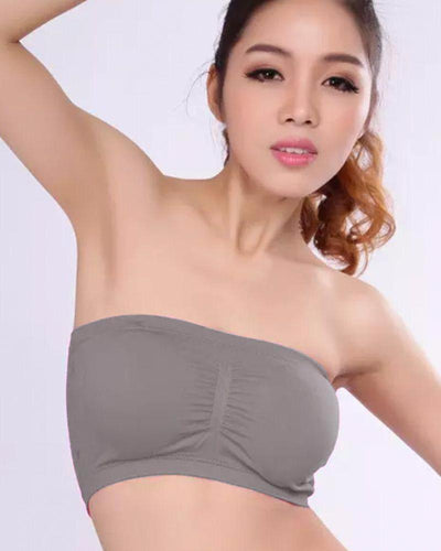 Grey Sports Bra Strapless Non Padded - Bras - diKHAWA Online Shopping in Pakistan