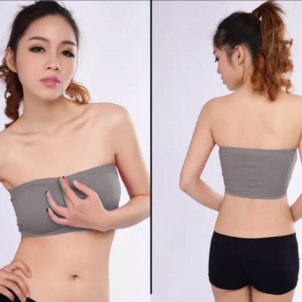 Grey Sports Bra Strapless Non Padded - Bras - diKHAWA Online Shopping in Pakistan