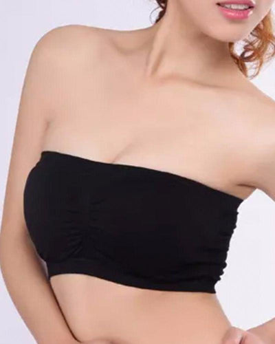 Black Sports Bra Strapless Non Padded - Bras - diKHAWA Online Shopping in Pakistan