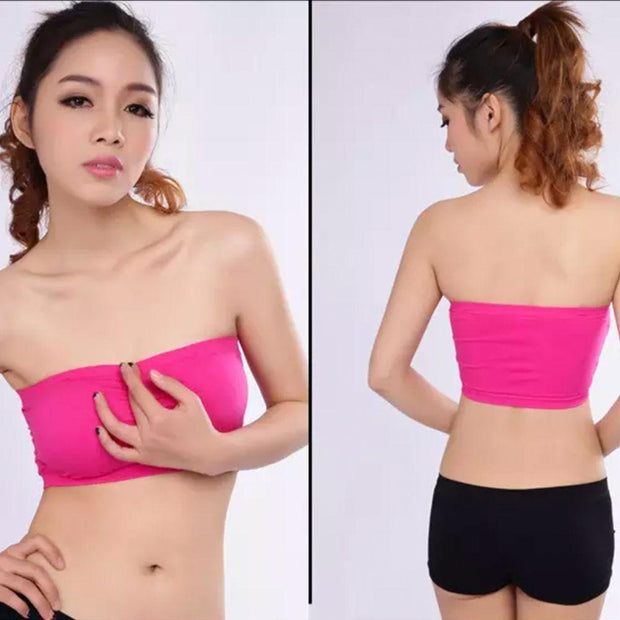 Hot Pink Sports Bra Strapless Non Padded - Bras - diKHAWA Online Shopping in Pakistan