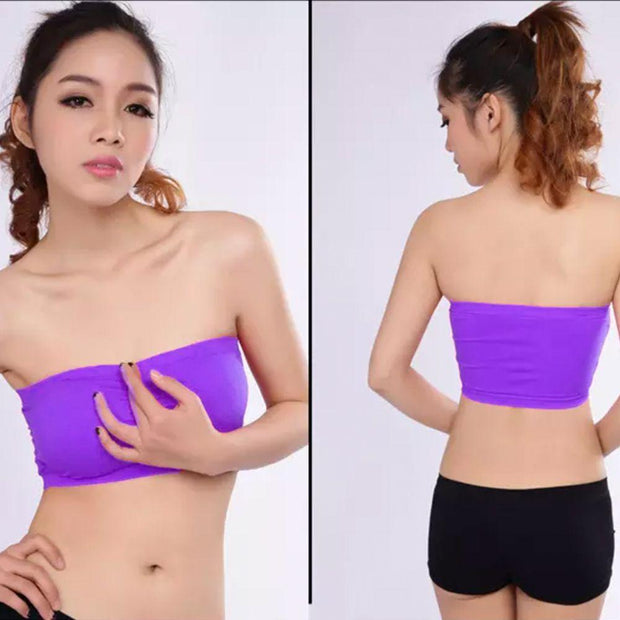 Purple Sports Bra Strapless Non Padded - Bras - diKHAWA Online Shopping in Pakistan