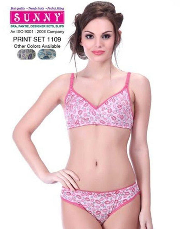 Sunny Print Set 1109 - Bra Panty Set - Bra Panty Sets - diKHAWA Online Shopping in Pakistan