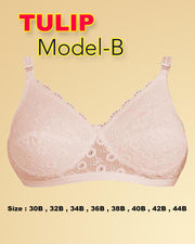 Model Bra - Tulip Bra - Cotton Embroidered Bra - Non Padded Non Wired