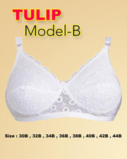 Model Bra - Tulip Bra - Cotton Embroidered Bra - Non Padded Non Wired